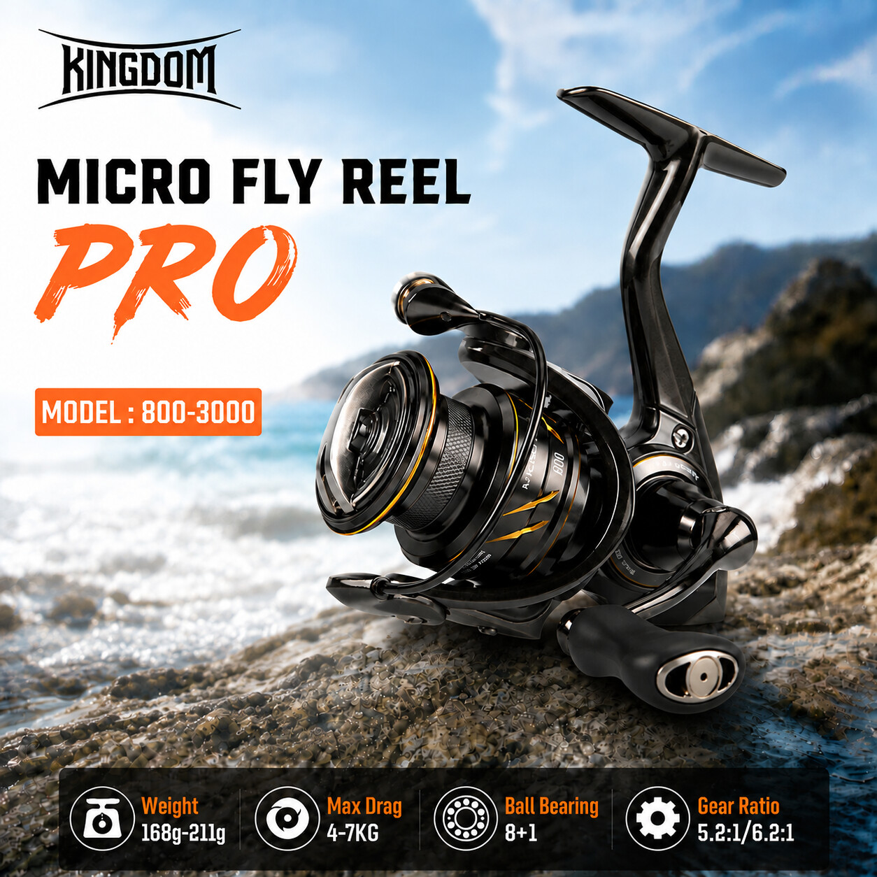 Kastking Reel Zephyr - Carrete de Pesca Kingdom Micro Fly